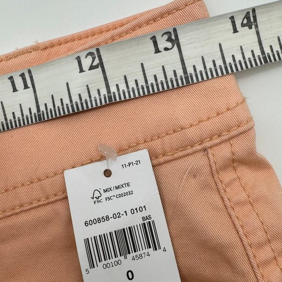 GAP Girlfriend Khaki Shorts size 0 Stretch High Rise Color Peach Martini NWT - Picture 8 of 10